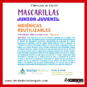 Pack 35 uds. Mascarillas higiénicas reutilizables lavables 25 ciclos 3 capas - Junior Juvenil 7 colores