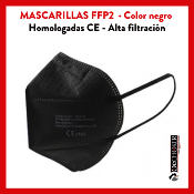 A1 Pack 1200 uds. Mascarillas NEGRAS protección FFP2 CE·  Seguridad Control de riesgo biológico COVID19