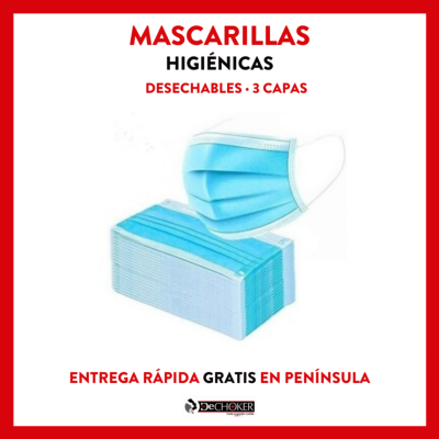 Pack 2500 uds. Mascarillas higiénicas desechables