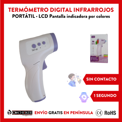 IR - Termómetro TG8 Digital por Infrarrojos - 1 segundo - Sin contacto - Pantalla LCD